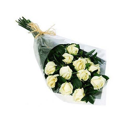 Send a treat to any flower lover by gifting this 12 White Roses Bouquet...