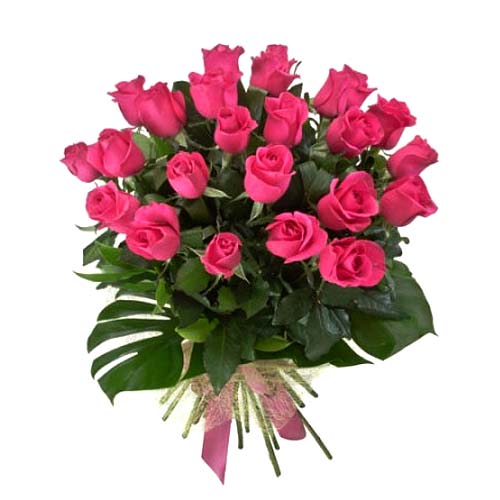 Send a treat to any flower lover by gifting this 24 Pink Roses Bouquet...