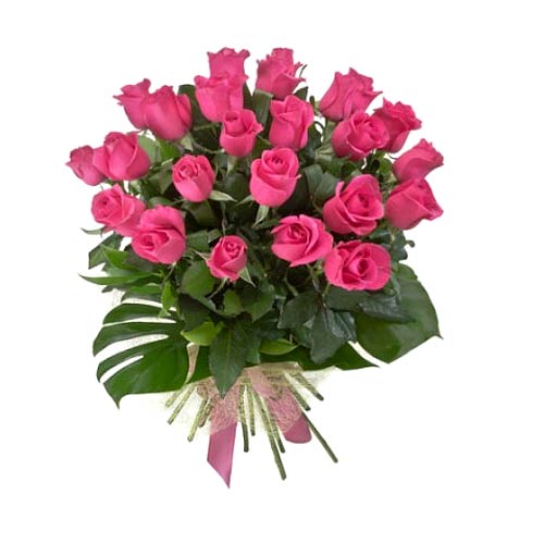 Give this beautiful bouquet of 24 pink roses a gif......  to Manaus