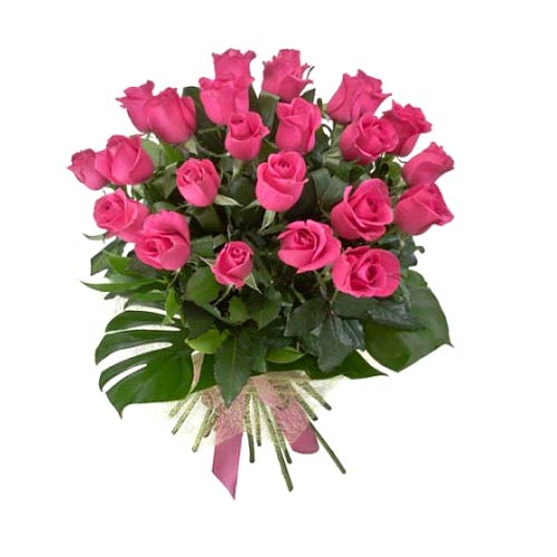 Give this beautiful bouquet of 24 pink roses a gif......  to Bebedouro