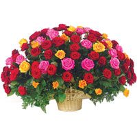 Basket of 101 Mixed Roses