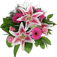 Flowers bouquet by lilie, roses and gerberas...