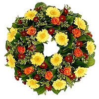 Honor your loved one's memory with this traditional, colorful wreath of funeral ...