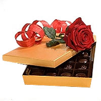 Flowers delivery to every city in Bulgaria - one red rose and luxury chocolates....