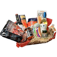 Attractive Savory N Wine Delight Gift Basket