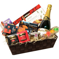 Extraordinary Champagne N Goodies Celebration Gift Basket