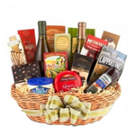 Welcoming Gift Basket of Wine and Sweets