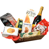 Mesmerizing Celebrative Trilogy Wine N Food Gift Basket