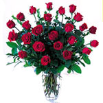 Dramatic Long Stemmed Red Roses Bunch