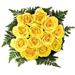 Blossoming New Year Warmth Gift of 12 Yellow Roses