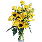 Bright Sunshine Bouquet with Vase