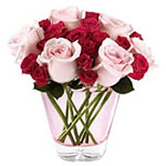 Eye-Catching Composition of Red and Pink Soft love Roses