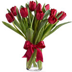 Beautiful and simply said red tulips are a hip way...
