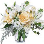 This Gorgeous Arrangement of White Roses and Lilie...
