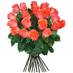 Bright Bouquet of 18 Orange Roses
