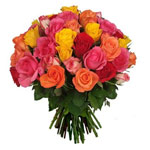 Fashionable Multicolored Roses Bouquet