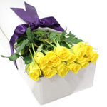 Exquisite New Year 12 Yellow Roses Box