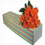 Fashionable Box of 12 Pastel Roses