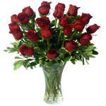 Styled Bouquet of 24 Red Roses