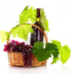 Enigmatic Basket of Grapes and Wine