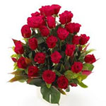 Chic 24 Red Roses with Foliage