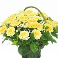 Delightful True Feelings Yellow Roses Gift Basket