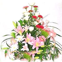Brilliant Collection of Mixed Flowers in a Basket