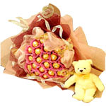 21 chocolates bouquet & a lovely little bear, eleg...