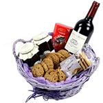 Delightful Cookie and Wine Basket