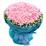 Brilliant Round Arrangement of 99 Pink Roses