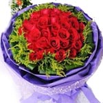 Passionate Round Bouquet of Red Roses