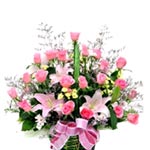 Sweet Expression of Pink Floral Basket