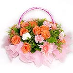 Eye-Catching Blooming Love Basket of Flowers
