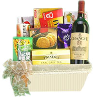 Delightful Wine and Tea Delight Gift Basket