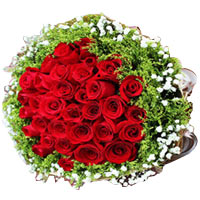 This gift of Delicate 36 Red Roses Hand-tied Bunch...