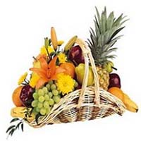 Fruit basket, include grap, apples, banana, pears,...