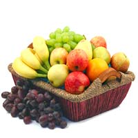 Fresh seasonal fruits basket, full of delicious, f...