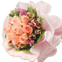 11 pink roses, match flowers or match baby's breat......  to Baoji