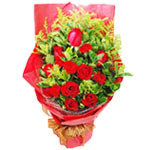 9 red roses, 9 red carnations, matched with greens......  to Hezhou