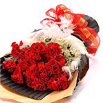 18 red carnations with white flower and fur,brown ......  to Nujiang