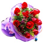Send this Gorgeous Bouquet of 11 Red Roses with Gr......  to Dandong