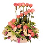 Striking Basket Full of Mixed Flowers