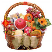 Aromatic Happy New Year Fruit Selection Gift Basket