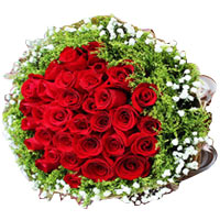 This gift of Delicate 36 Red Roses Hand-tied Bunch......  to Dezhou