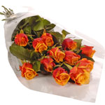 12 Orange  Roses Bouquet 