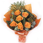 6 Orange Roses Bouquet