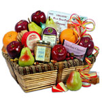 Healty Fruity Basket with Added Crackers and chees...