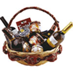 Stylish New Year Hamper full of Beverages and Salad