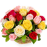  Basket of 21 different shades of Roses, which is an ideal gift for any occasion...