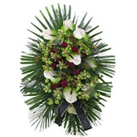 A combination of roses, orchids and anthurium declare his last farewell dear dec...